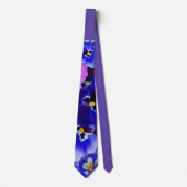 Blauwe bloemen stropdas (Voorkant)