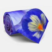 Blauwe bloemen stropdas (Opgerold)