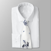 Blauwe bloemen stropdas (Gebonden)