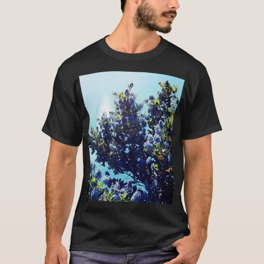 Blauwe bloemen t-shirt (Voorkant)
