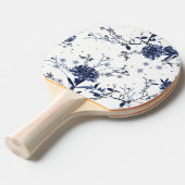 Blauwe bloemen tafeltennisbatje (Voorkant Gekanteld)