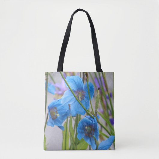 Blauwe bloemen tas (Voorkant)