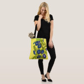 Blauwe bloemen Tas (Op model)