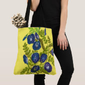 Blauwe bloemen Tas (Dichtbij)