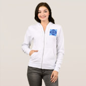 Blauwe Bloemen Tegel Patroon  Mediterraan Hoodie (Voorkant volledig)