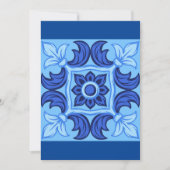 Blauwe Bloemen Tegel Patroon  Mediterraan Kaart (Voorkant)