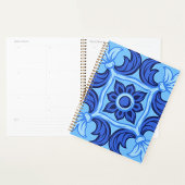 Blauwe Bloemen Tegel Patroon  Mediterraan Planner