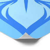 Blauwe Bloemen Tegel Patroon Mediterraan Poster (Hoek)