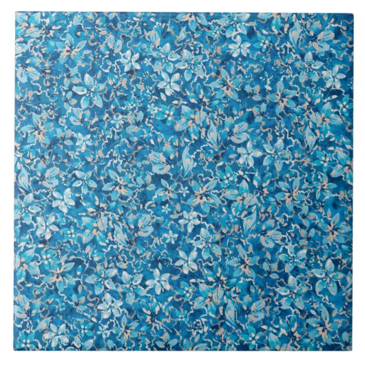 Blauwe bloemen tegeltje (Voorkant)