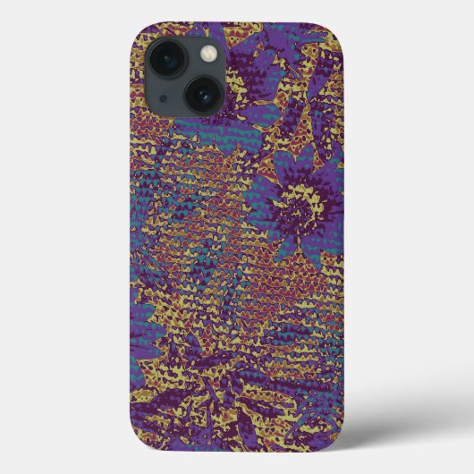 Blauwe bloemen tegen bladcamouflage Case-Mate iPhone case (Achterkant)
