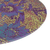 Blauwe bloemen tegen bladcamouflage snijplank (Hoek)