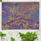 Blauwe bloemen tegen bladcamouflage theedoek (Gevouwen)