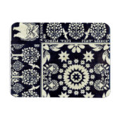 blauwe bloemen textiel magneet (Horizontaal)