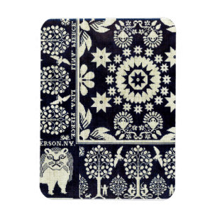 blauwe bloemen textiel magneet