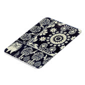 blauwe bloemen textiel magneet (Linkerzijde)