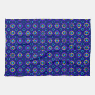 blauwe bloemen theedoek