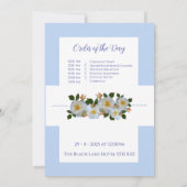 Blauwe bloemen thema bruiloft uitnodigingen (Achterkant)