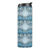 Blauwe  Bloemen Thermische Tumbler Thermosbeker (Gedraaid links)