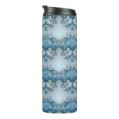 Blauwe  Bloemen Thermische Tumbler Thermosbeker (Geroteerd rechts)