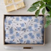 Blauwe bloemen tissuepapier (Geschenk)