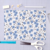 Blauwe bloemen tissuepapier (Craft)