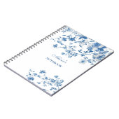 Blauwe Bloemen Toile de Jouy Notitieboek (Linkerzijde)