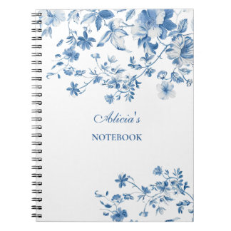  Blauwe Bloemen Toile de Jouy Notitieboek