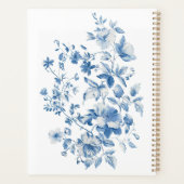  Blauwe Bloemen Toile de Jouy Planner (Achterkant)
