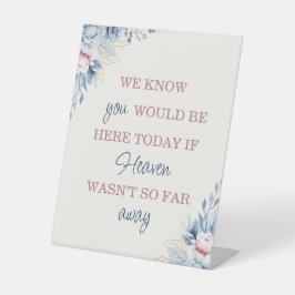 Blauwe Bloemen Trouwbord Tafel Teken Reclamebord Met Voetstuk