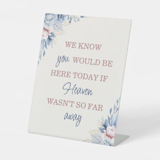 Blauwe Bloemen Trouwbord Tafel Teken Reclamebord Met Voetstuk