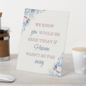 Blauwe Bloemen Trouwbord Tafel Teken Reclamebord Met Voetstuk (Insitu)