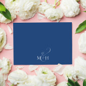 Blauwe Bloemen Trouwen RSVP Beantwoorden Aangepast Informatiekaartje