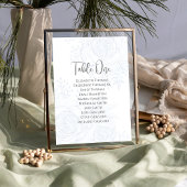 Blauwe Bloemen Trouwtafel Nummer Aangepast