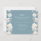 Blauwe Bloemen Tuin Huwelijk RSVP (Voorkant)