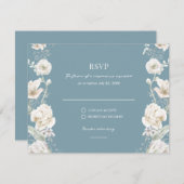 Blauwe Bloemen Tuin Huwelijk RSVP (Voorkant / Achterkant)