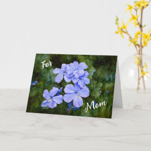 Blauwe Bloemen Tuin Kunst Moederdag Kaart