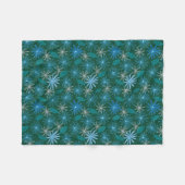 Blauwe Bloemen Tussen Bosgroen Fleece Deken (Voorkant (Horizontaal))