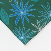 Blauwe Bloemen Tussen Bosgroen Fleece Deken (Hoek)