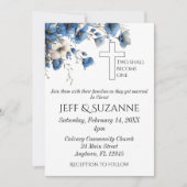 Blauwe bloemen twee worden een kruishuwelijk kaart (Voorkant)