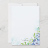 Blauwe Bloemen Uitnodiging voor een Bruiloft/Douch (Achterkant)