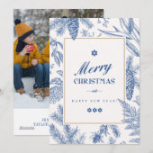 Blauwe Bloemen Vakantie | Foto Vakantiekaart Feestdagenkaart (Voorkant / Achterkant)