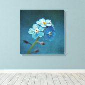 Blauwe Bloemen Vergeet-mij-nietjes Macro Fotografi Canvas Afdruk (Insitu (Houten vloer))