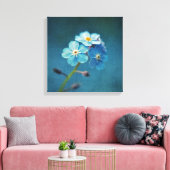 Blauwe Bloemen Vergeet-mij-nietjes Macro Fotografi Canvas Afdruk (Insitu (Woonkamer))