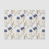 Blauwe Bloemen Verjaardag Tissuepapier (Voorkant)