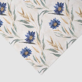 Blauwe Bloemen Verjaardag Tissuepapier (Detail)