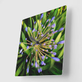 Blauwe bloemen vierkante klok (Hoek)
