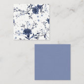 Blauwe bloemen vierkante visitekaartje (Voorkant / Achterkant)