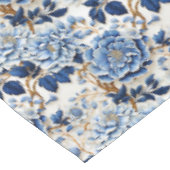 Blauwe Bloemen Vintage Tafelkleed (Gekanteld)