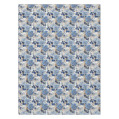 Blauwe Bloemen Vintage Tafelkleed (Voorkant)
