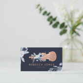 blauwe bloemen violist visitekaartje (Staand voorkant)